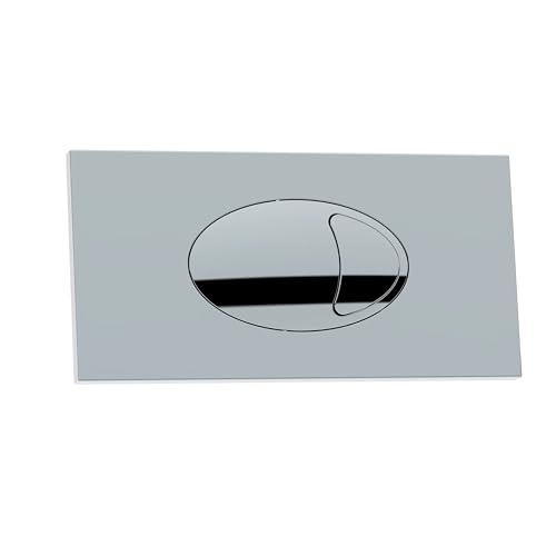 Image of FLODE Rectangle Push Button Flush Plate – Chrome Dual Flush Toilet Button – Concealed Cistern Flush Plate – Modern Bathroom Accessory