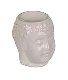 dimensions: environ 11x9 cm udc OOTB, Brûleur à Bougie tête de Bouddha Céramique Blanc
