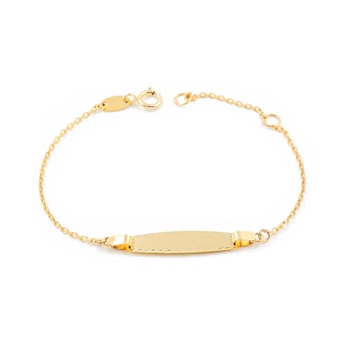 Monde Petit Esclava Bebe Oro Amarillo lisa 9 Kilates (9K) - Estuche Regalo - Certificado de Garantía