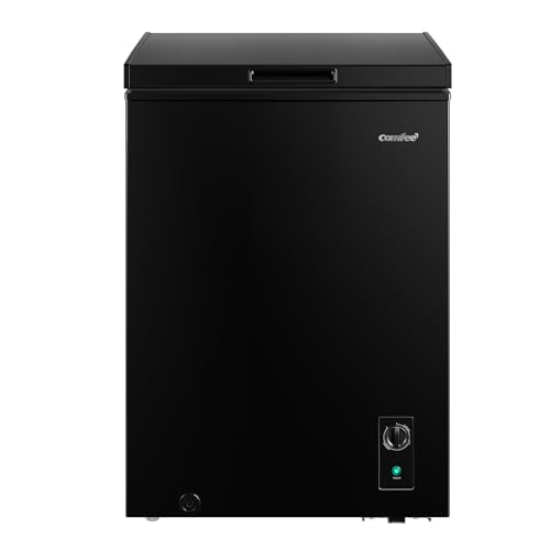 COMFEE' RCC102BL2UK(E) 99L Freestanding Chest Freezer, Refrigeration and Freezer Conversion, Inverter Compressor, 4 Star Freezer Rating, Quiet 38dB, Suitable for Outbuildings & Garages, Black