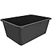 KOTARBAU® Cubo Rectangular para mortero, 80 L, Negro, Plástico Resistente, Depósito, Barreño, Tanque, Contenedor de Agua para riego, Cubo de construcción para Mezclar Cemento, Recipiente Universal
