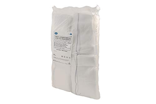 DEALFA 100 PCS Compresses de Gaze Laparotomie Non Stériles – 40x40 cm – 4 Couches avec Fil Radiopaque RX – Couleur Blanche – Usage Unique – Lot de 100 Pièces