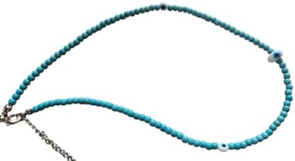 MITH SB TAKI, Paslanmaz Çelik, Nazar Boncuklu Charm Kolye, Unisex, Mavi, 40+5cm Zincir Uzunluğu, El Yapımı - Görsel 1