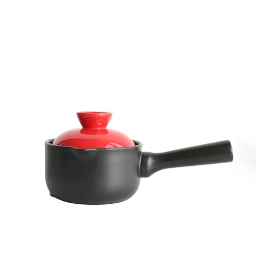 Pentola in Ceramica con Coperchio, Rivestimento per caffettiera, Antiaderente, con Coperchio in Vetro, Piccola caffettiera con Bordo rovesciato, pentola, casseruola, moti