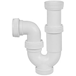 Sifon Curvo Fregadero Aqualy BO-43450 Sifón Curvado para Lavabo y Cocina, sin válvula