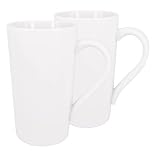 YBCPACK 2 Pack 20 OZ 600ml Porcelain Mug Coffee Cups Plain Large Tall White Ceramic Cup Milk Tea Coffee Mug with Handle