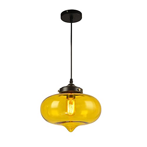 Lámpara colgante de techo industrial retro E27 luminaria suspendida ajustable de vidrio
