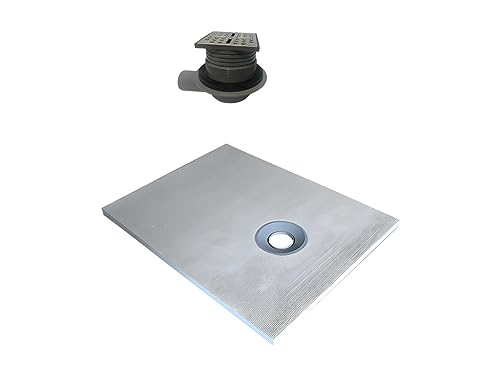 Vente-unique - Receveur à carreler en polystyrène extrudé re-découplable avec siphon - 120 x 90 x 4 cm - DELOS