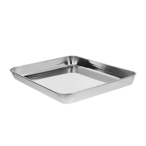 Cabilock Bandeja Médica Bandejas Para Médico Bandeja De Acero Bandeja Inoxidable Plana Bandeja Medica Bandeja Plana Inoxidable Suministros De Laboratorio Plata Acero Inoxidable