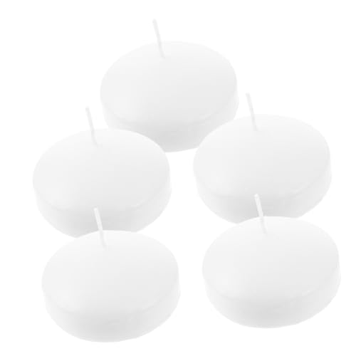 HOODANCOS 5pcs Round Floating Candles Unscented Paraffin Wax for Weddings Parties and Outdoor Events Elegant Decorative Lighting for Romantic Atmosphere