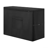 RiseNova Copertura per frigorifero resistente in tessuto Oxford 210D, impermeabile, antipolvere, con tasca portaoggetti per doppia cerniera, colore nero (84 x 57 x 86 cm)