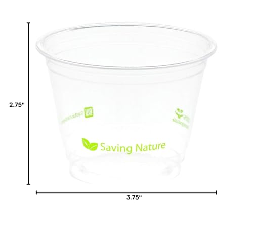 Image of Restaurantware Plastic Drinking Cups 1000 Count of 9 Ounce Clear Plastic Cold Cups, PLA, Sustainable, Freezer-safe, For Cold Beverages, Parties, and Catering Events
