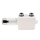 VILSTEIN Heizkörperanschluss Set, Multiblock für Badheizkörper, Universal, Mittelanschluss, mit Thermostat, Weiß
