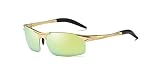 BaiLun Polarized Driving Sunglasses UV Protection Metal Lightweight Semi-Rimless Men's Glasses