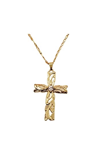 Healani Jewelry Hawaiian Heirloom Cross CZ Necklace