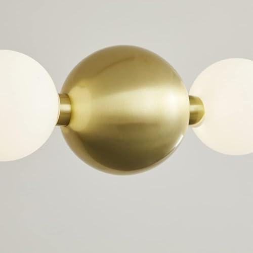 Lustre suspension LED en laiton doré pour plafond de salon et café moderne
