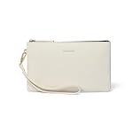 DORIS&JACKY Goatskin Leather Wristlet Clutch Wallet Cute Small Pouch Bag With Strap