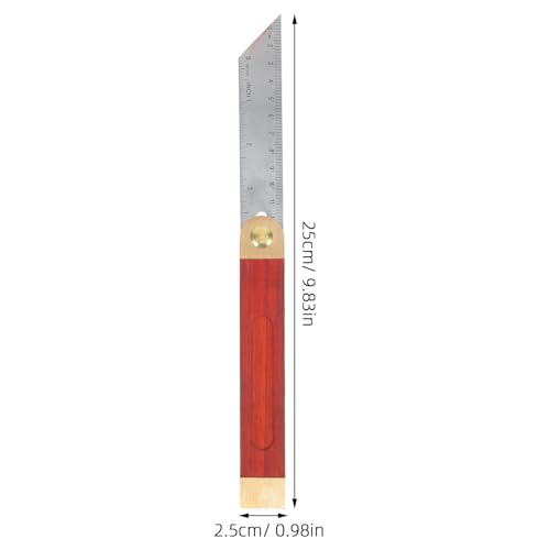 Buscador de ángulos T-Bevel 3 piezas con mango de madera y acero inoxidable miniatura 7