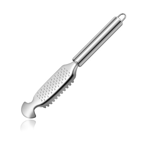 Luvan Fischschuppen Entferner Edelstahl 3-in-1,Fischentschupper Werkzeug für Küche,Fischschuppenschaber & Scaler Scraper,Fischmesser zum Entfernen von Schuppen&Eingeweiden bei Lachs,großen Fischen