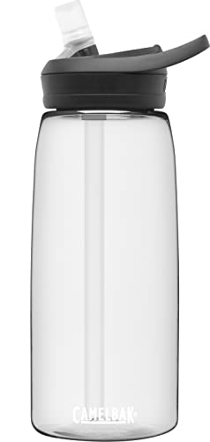 Image of CamelBak Eddy+ Water Bottle with Bite Valve Straw, Leak‑Resistant Easy‑Sip Design for Everyday Hydration, 32oz, Clear