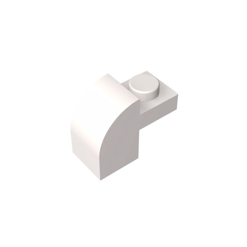 Gobricks GDS-654 Brick Curved 1 x 2 x 1 1/3 with Curved Top 50PCS Compatible with Lego Toy 6091 32807 DIY Parts and MOC Components for Major Brick Brands Color:White 1