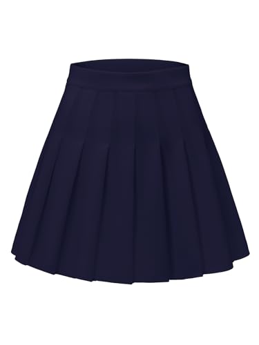 Shestellar Stretchy Short Pleated Skirts for Women Cheerleader Uniform High Waist A-line Mini Skirt...