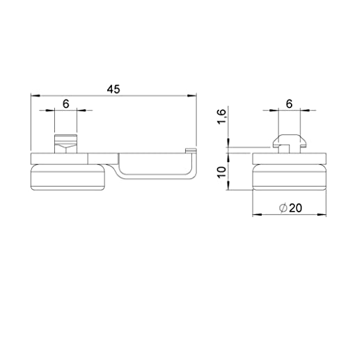 Profilé rainure 6 type B avec plaque antidérapante dimension 20 - 3