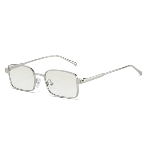 Lunettes de soleil rectangulaires métal femme bleu dégradé