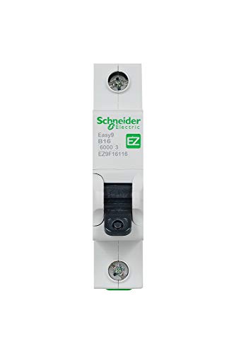 Image of Schneider Electric Easy9 - MCB Miniature Circuit Breaker, 1 Pole, Type B, 6kA Breaking Capacity, 16A, 230V, EZ9F16116