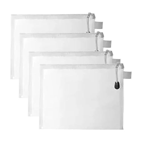 Image of 4 Stationary Transparent Pouch, Plastic Zipper Bags, Student Storage Bag, Document Bags, Certificates Bags, Pencil Pen Cases, Envelope Bag, Cosmetic Pouch with Zipper, Travel Organizer(Medium)