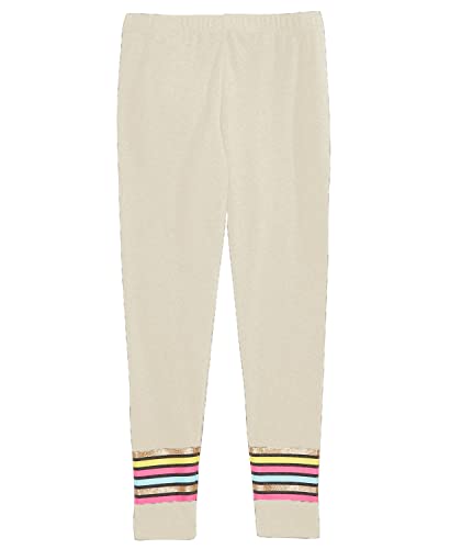 Epic Threads Big Girls Border-Stripe Leggings Oatmeal Heather Size Large
