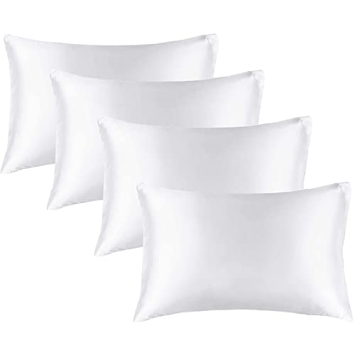 BEDELITE Satin Pillowcase for Hair and Skin, Super Soft Similar to Silk Pillow Cases 4 Pack with Envelope Closure, Cooling Pillowcases for Women Men (20