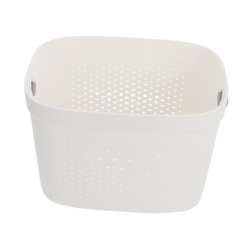 Wakauto Portable Toiletry Basket with Handle Household Bathroom Storage Organizer and Odor Grey White Bath Basket for Kitchen Dorm Saving Storage