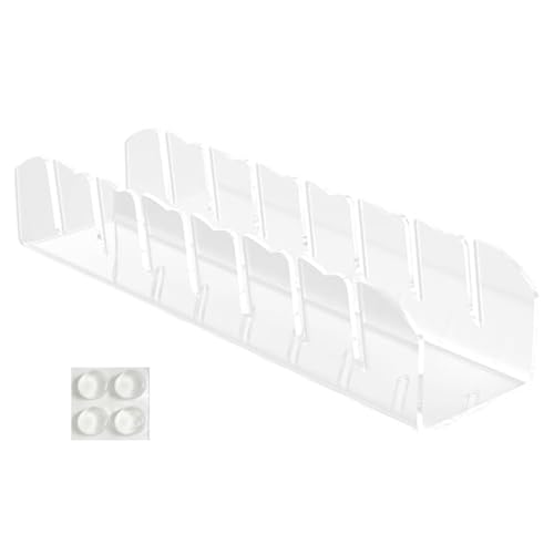 Organizador de sombreros de almacenamiento – Soporte de mesa para estante de acrílico transparente sin instalación – Contiene 7 sombreros de exposición, para casa, armario, cómoda, salón App