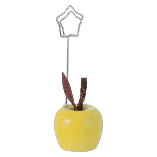 HOMOBABE かわいいアップル形木製メモクリップ 卓上写真ディスプレイクリップ オフィスと家用デスクアクセサリー 安定した素材で長持ちする