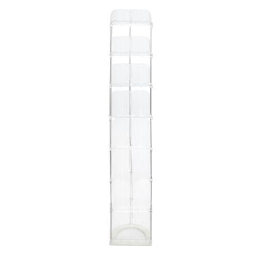 PurpleMinder Zapatero de PET inclinado de 8 niveles, ahorra espacio, organizador multifuncional vertical para pasillo, dormitorio, estudio (blanco transparente)
