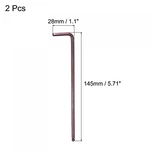 Llave hexagonal de brazo largo uxcell de 4 mm para tornillos difíciles 3