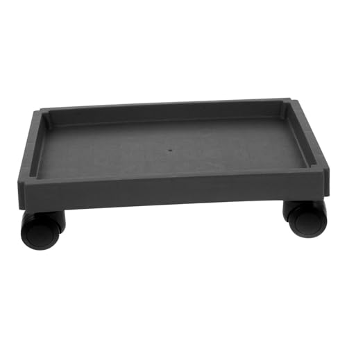 AKOOSY 長方形プラスチック製ローリングプランタートレイ 車輪付き移動可能な花盆受け皿 屋内外対応 耐水保護 床傷防止用 植木鉢ホルダー