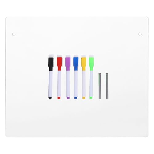 Tableau blanc acrylique transparent UKCOCO avec 6 marqueurs pour l'organisation de bureau