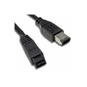 AQUARIUS Firewire IEEE1394B 800 to 400 9 Pin to 6 Pin Cable Lead - 2M / Black