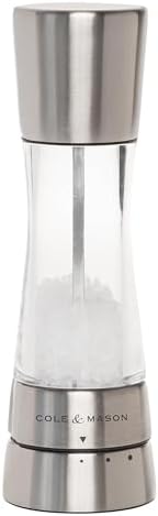 COLE & MASON Derwent Salt Grinder - Stainless Steel Mill Includes...