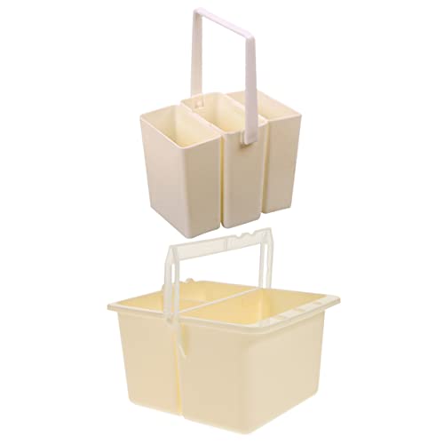 STOBOK 2pcs Watercolor Brush Washer Bucket Brush Rinse Holder for Artists Multi-functional Cleaning Container Compact and Portable