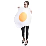 PGOND Breakfast Food Costume Set, Adult Size, Milk Carton, Fried Egg, Bacon Strip Halloween Costumes (Fried Egg)