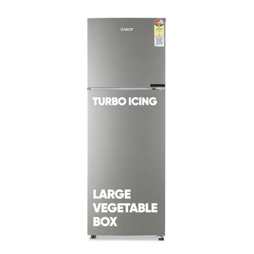 Image of Candy 240 L 2 Star Frost Free Double Door Refrigerator with Metal Finish, Auto frost, large Fruit & Vegetable Space (Moonsilver, CDD2652MS)