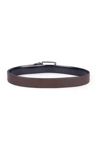 Image of Louis Philippe Men's 100% Italian Leather Dual Tone Zinc Alloy Buckle Formal Reversible Belt