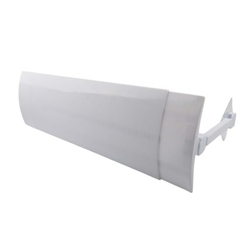 MoSundi Deflector de aire acondicionado, deflector de parabrisas anti soplado directo, PP PVC, diseño telescópico ajustable para la mayoría de unidades, color blanco