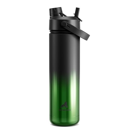 Image of POWCAN 26 oz Insulated Water Bottle with 2-in-1 Straw and Spout Lid, Keep Cold 24H, Leak-Proof, Fits in Car Cup Holder, Stainless Steel Water Bottle for Sports, Travel, Gym, Gift, and School (Ranger)