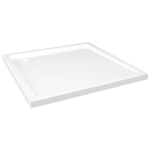 vidaXL Plato de Ducha Cuadrado Placa Receptor Cuarto de Baño Aseo Inodoro Resistente a Arañazos Manchas Antideslizante de ABS Negro 90x90 cm