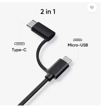 Image of Dizo by realme TechLife USB Type C Cable 3 A 1 m DC2108 (Compatible with All Micro USB and Type C Cable Supported Devices, Black, One Cable)
