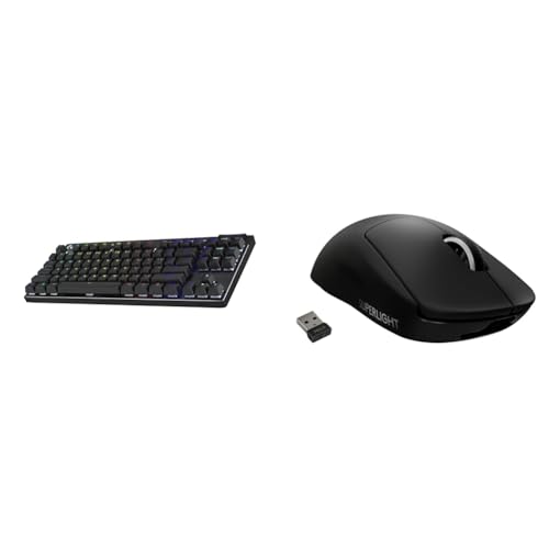 Image of Logitech G Pro X TKL Lightspeed Wireless Gaming Keyboard, Tactile + G Pro X Superlight Wireless Gaming Mouse Bundle - Black